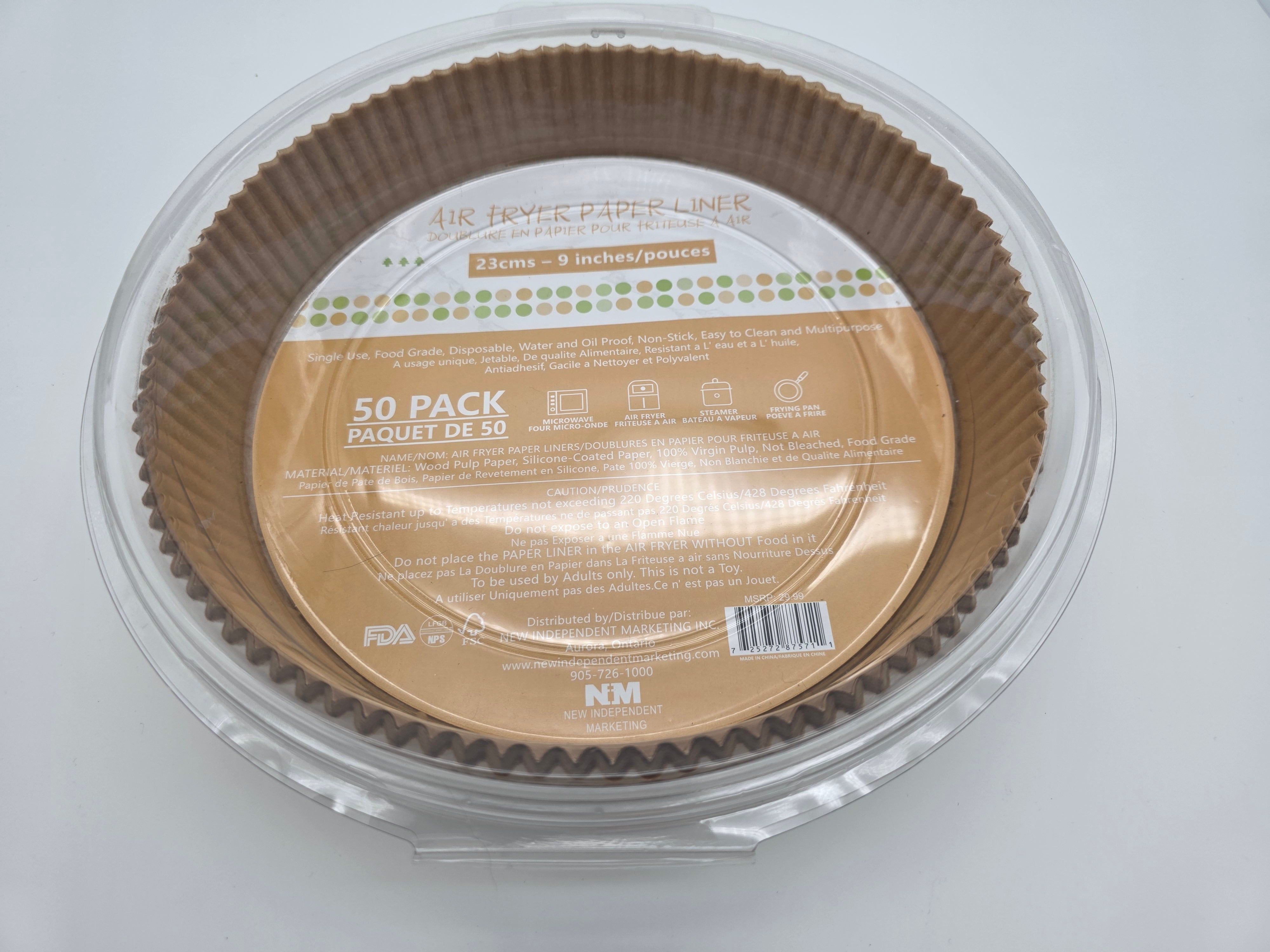 Air Fryer Paper Liners (50-Pack, 9-Inch, Round)