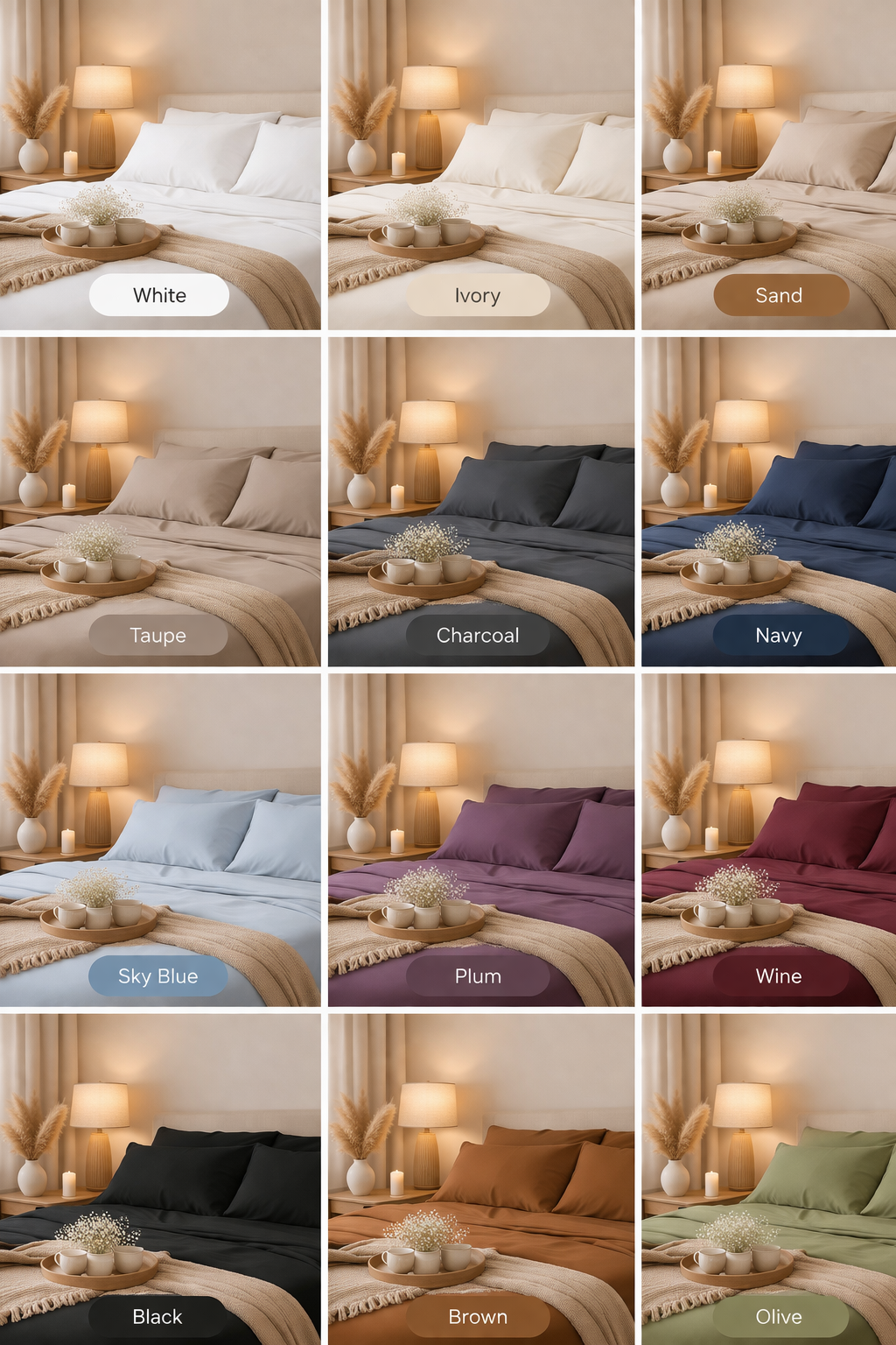 Luxury Bamboo Bed Sheet Set (Queen/King Size)