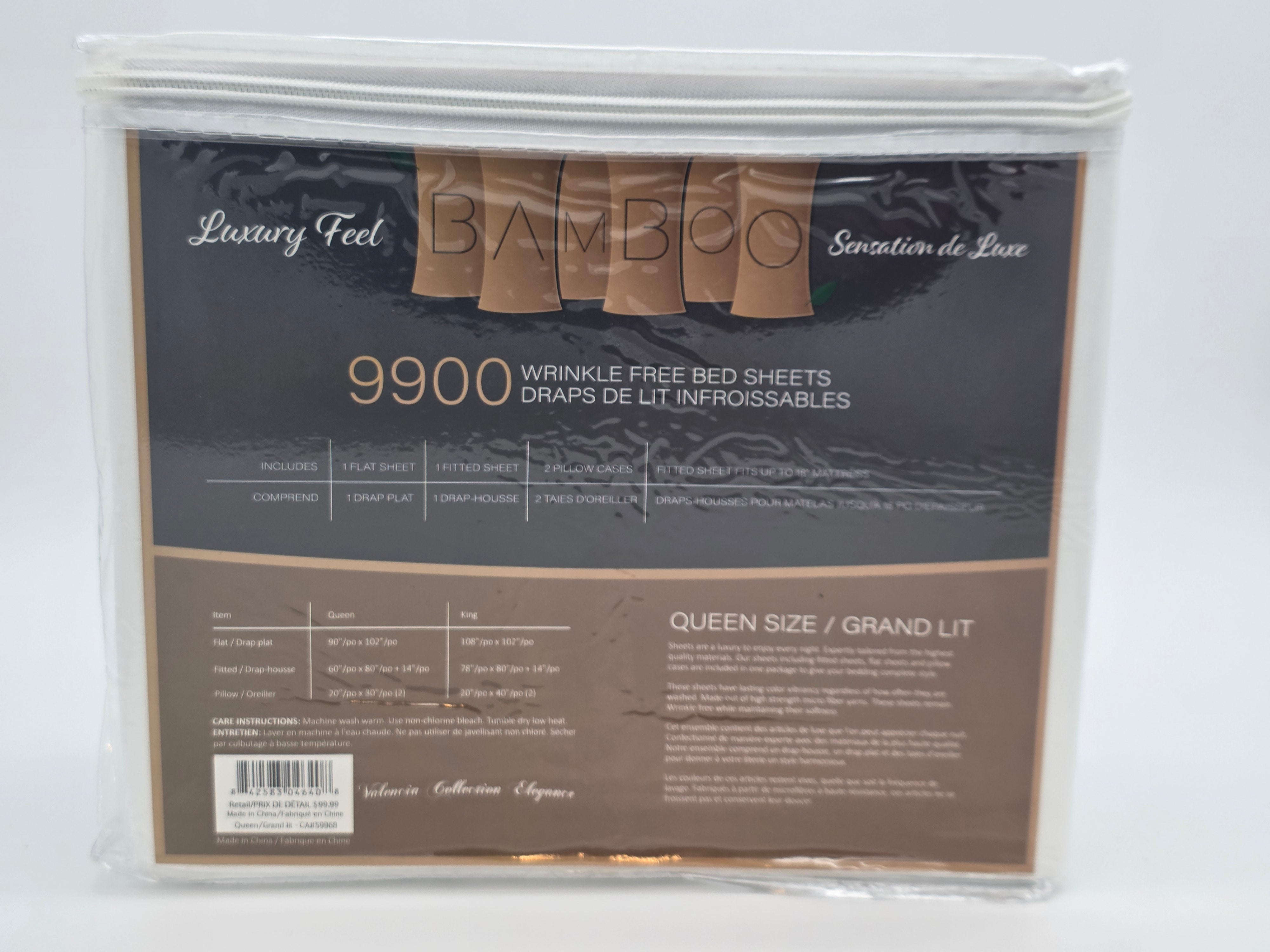 Luxury Bamboo Bed Sheet Set (Queen/King Size)